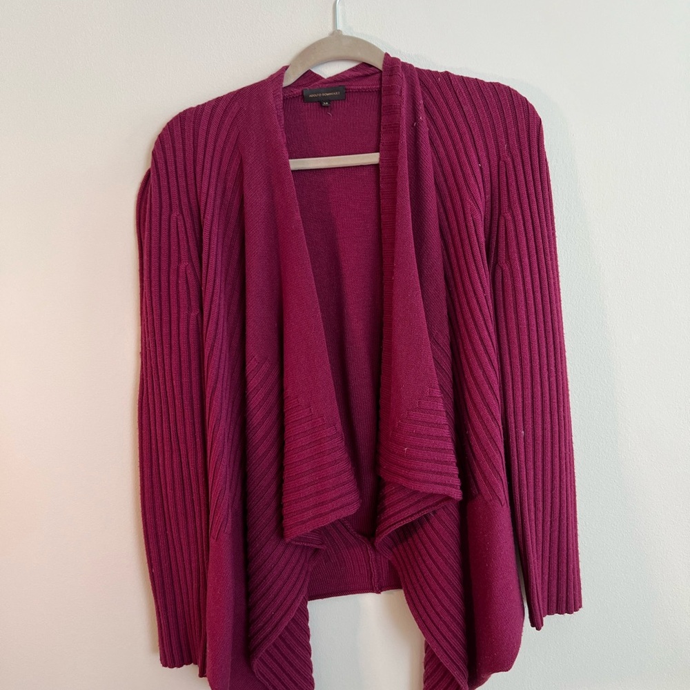 Adolfo Dominguez Women's Open Front Cardigan - Deep Red